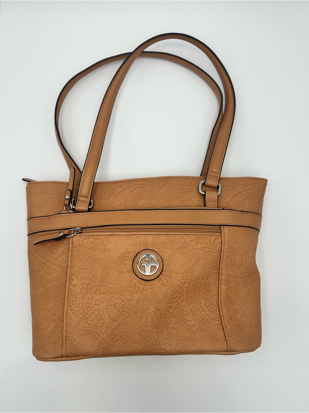Giani Bernini Tan Floral Paisley Deboss Promo Tote
